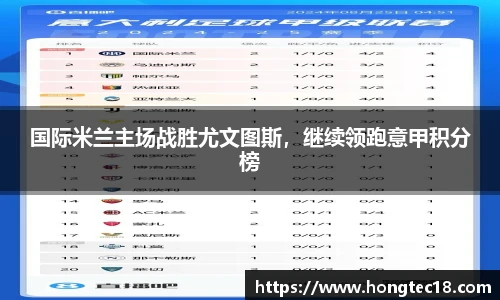 国际米兰主场战胜尤文图斯，继续领跑意甲积分榜